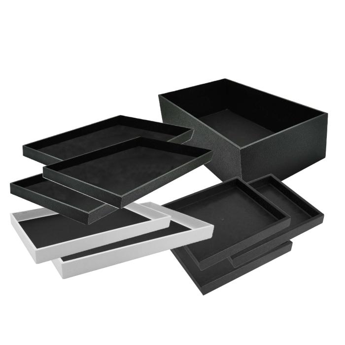 Stackable and Leatherette Trays