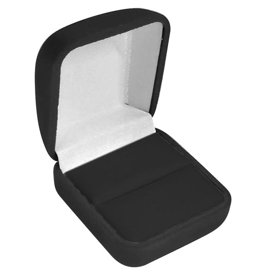 Large Black Square Flocked Velvet Ring Box- Sold by Dozen (12 pcs)