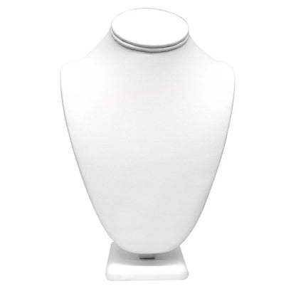 White Leatherette Jewelry Necklace Display Stand 11" Tall