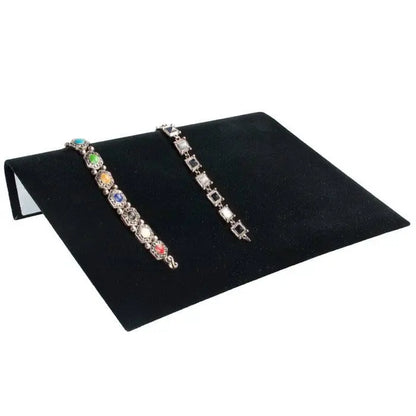 Large Black Velvet Jewelry Bracelet / Watch Display Ramp