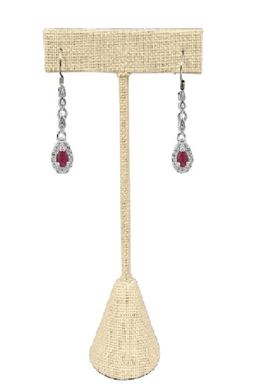 Beige Linen Jewelry Earring T Stand, 4 1/2" Tall (Copy)