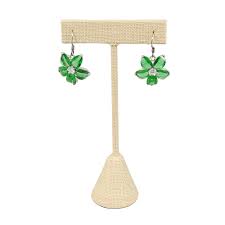 Beige Linen Jewelry Earring T Stand, 4 1/2" Tall (Copy)