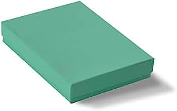 #75 - 7 1/8" x 5 1/8" x 1 3/8" Teal Blue Cotton Filled Paper Box