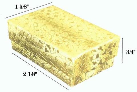 #G11 - 2 1/8"W x 1 5/8" x 3/4"H Gold Foil Cotton Filled Box