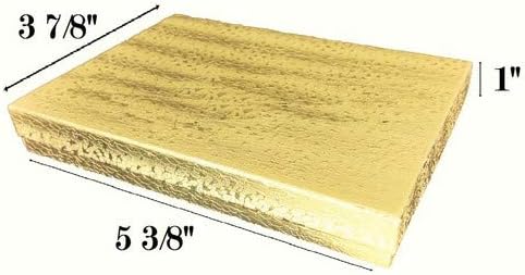 #G53 - 5 3/8" x 3 7/8" x 1"H Gold Foil Cotton Filled Box