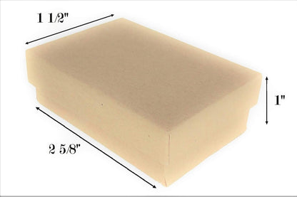 #K21 - 2 5/8"Wx 1 1/2" Dx 1" H Kraft Paper Cotton Filled Box
