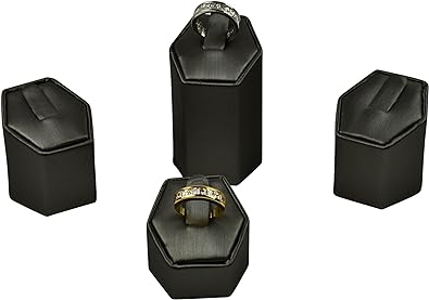 Steel Grey 4-Pc Ring Display Holder Set