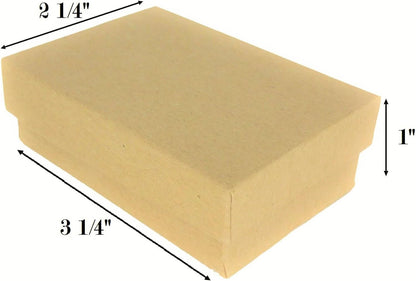 #K32 - 3 1/4" x2 1/4"x 1"H Kraft Cotton Filled Paper Box