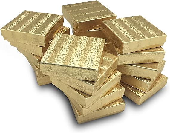 #G85 -  1/8"x5 5/8"x1 3/8"H Gold Foil Cotton Filled Box