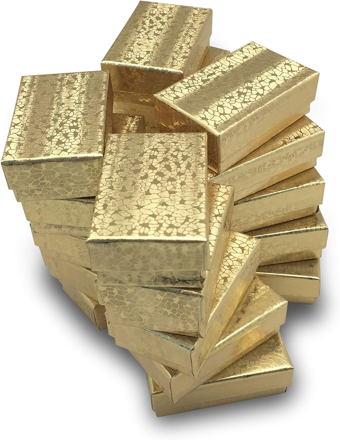 #G11 - 2 1/8"W x 1 5/8" x 3/4"H Gold Foil Cotton Filled Box