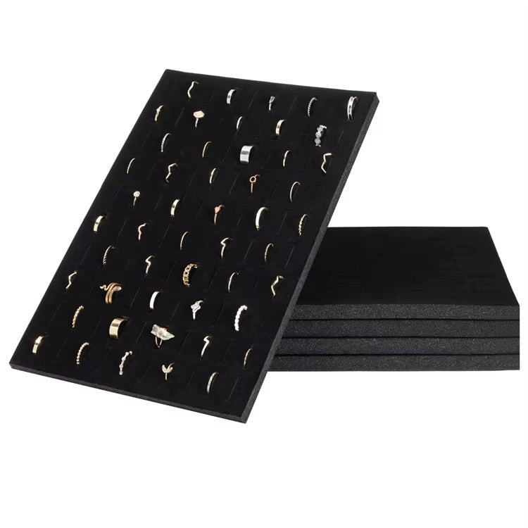 Black Foam 72 Slot Jewelry Ring Tray Liner Insert