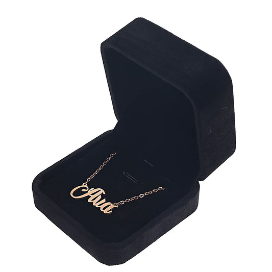 Black Velvet Pendant Earring Necklace Jewelry Box
