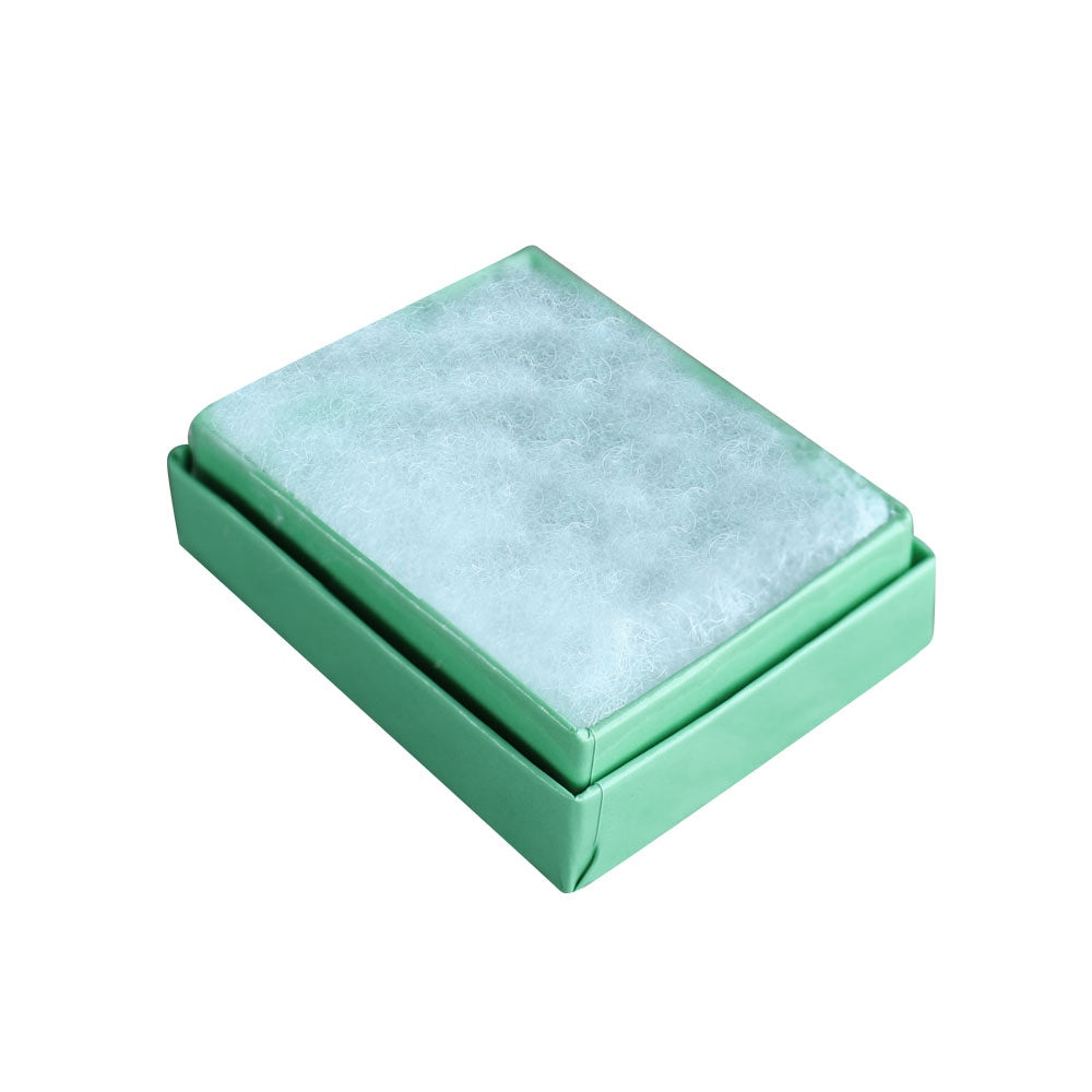 #10 - 1 7/8"Wx 1 1/4"Dx 5/8"H Teal Blue Cotton Filled Paper Box