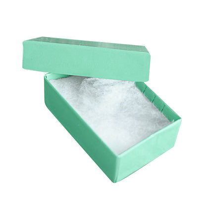 #11 - 2 1/8"Wx 1 5/8"Dx 3/4"H Teal Green Cotton Filled Paper Box