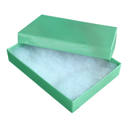 #53 - 5 3/8" x 3 7/8" x 1" Teal BlueFilled Paper Box