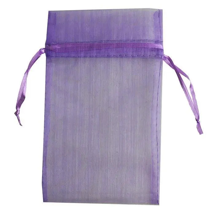 Purple Organza Drawstring Gift Pouches, 4" x 5"- Pack of 12