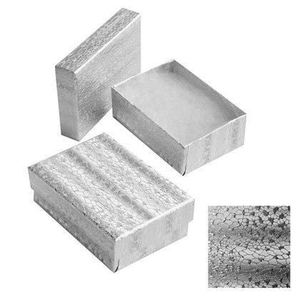 #32 - 3-1/4" x 2-1/4" x 1"H Silver Cotton Filled Boxes