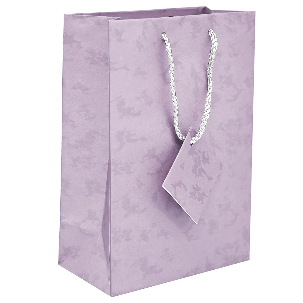 Lavender Paper Tote Gift Shopping Bags, 4-3/4" x 2-1/2" x 6-3/4" Pack of 10