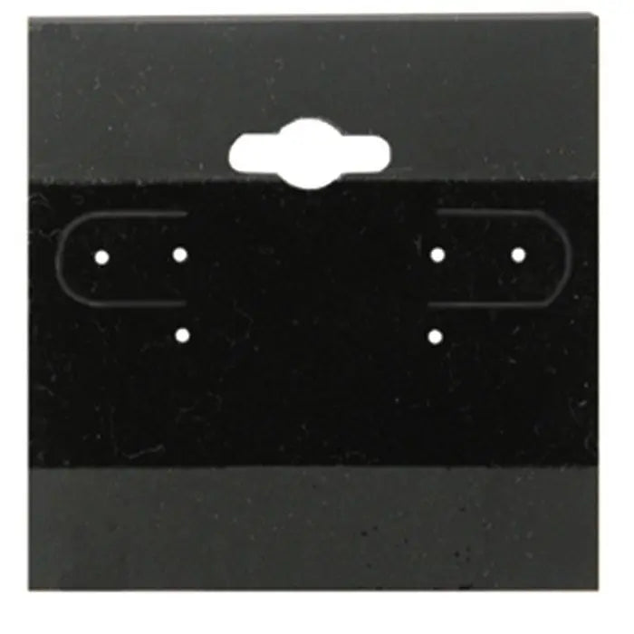 Black Plastic 2" x 2" Jewelry Earring Hanging Cards, 100 Per Pack