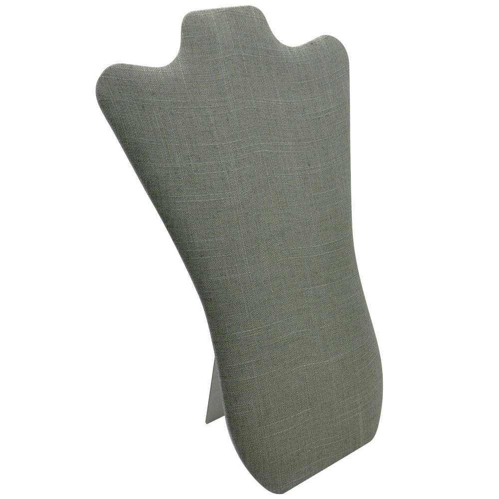 Grey Linen Curved Jewelry Necklace / Chain Display Easel
