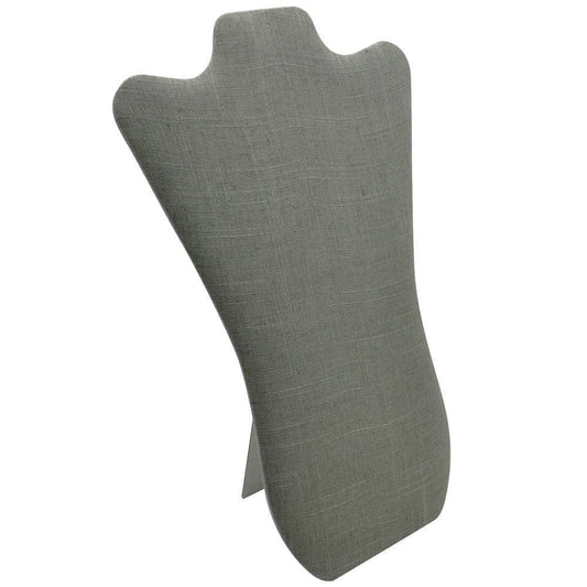 Grey Linen Curved Jewelry Necklace / Chain Display Easel