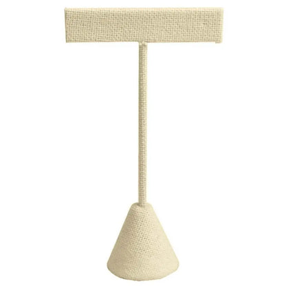 Beige Linen Jewelry Earring T Stand, 4 1/2" Tall (Copy)