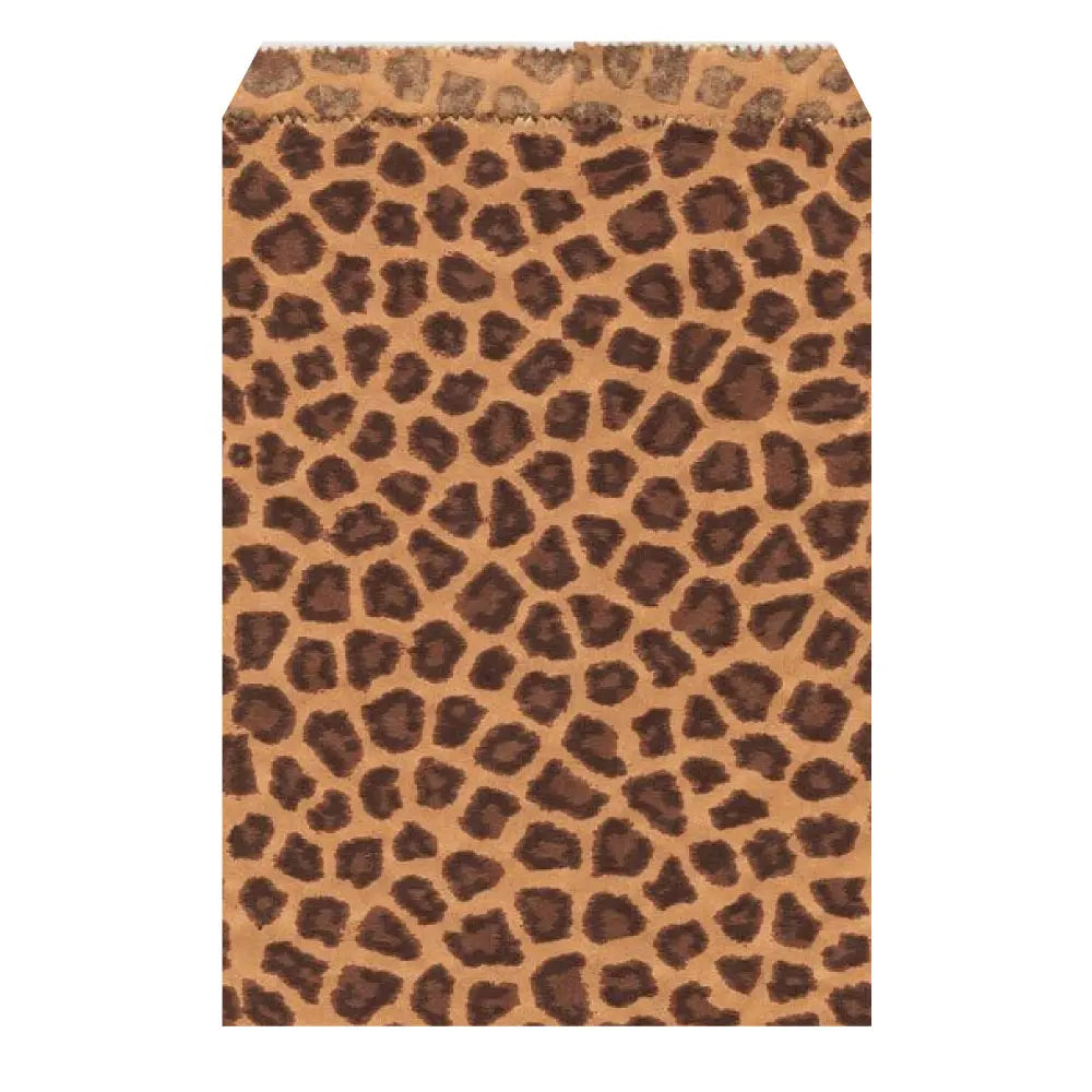 Animal Print Gift Shopping Bags, 100 Per Pack, 5" x 7"