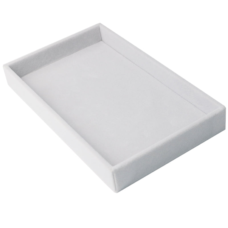 Gray Velvet Jewelry Storage Tray: Elegant Organizer for Necklaces, Rings, and Bracelets