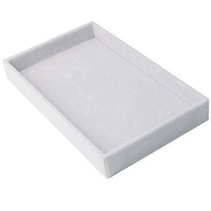 Gray Velvet Jewelry Storage Tray: Elegant Organizer for Necklaces, Rings, and Bracelets