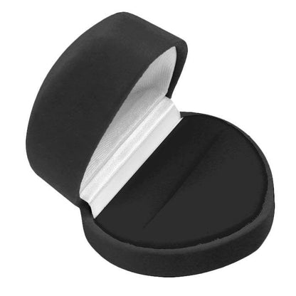 Small Black Heart Shaped Velour Ring Boxes