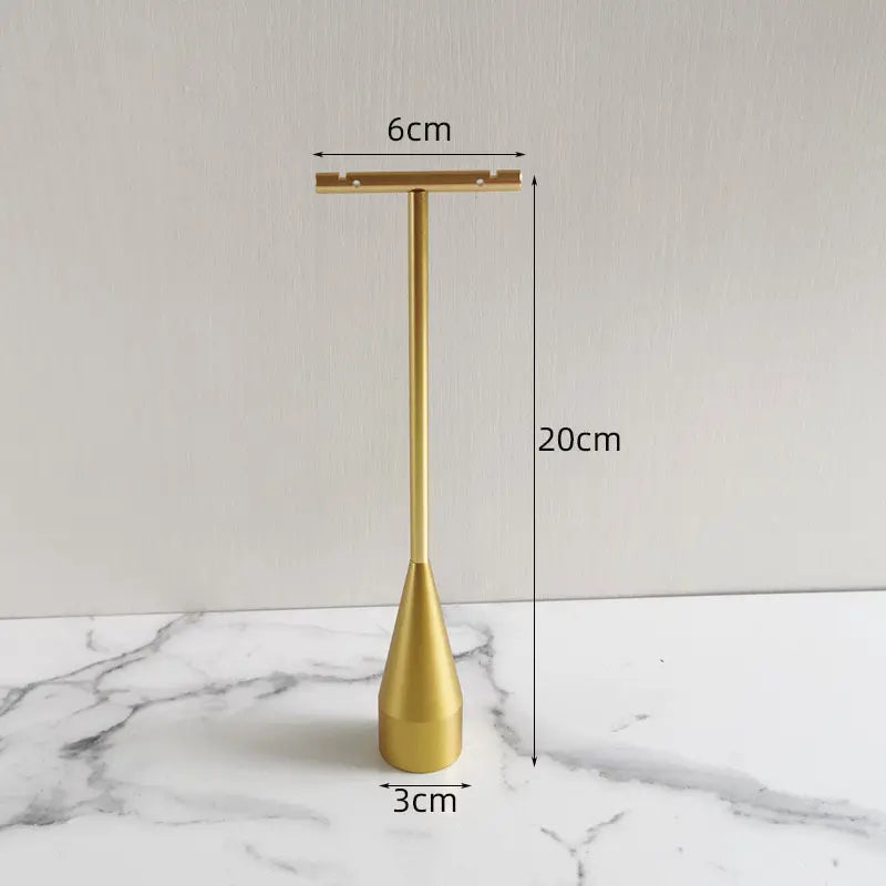 Luxury Gold Metal T-Bar Water Drop Gold Earring Display Stand Size- 8" High