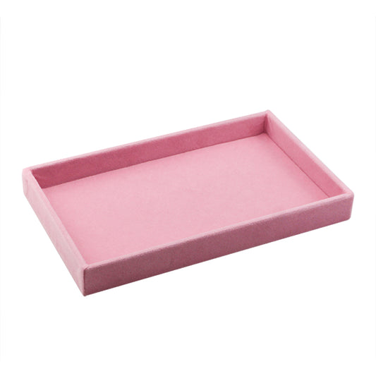 Pink Velvet Jewelry Storage Tray: Elegant Organizer for Necklaces, Rings, and Bracelets