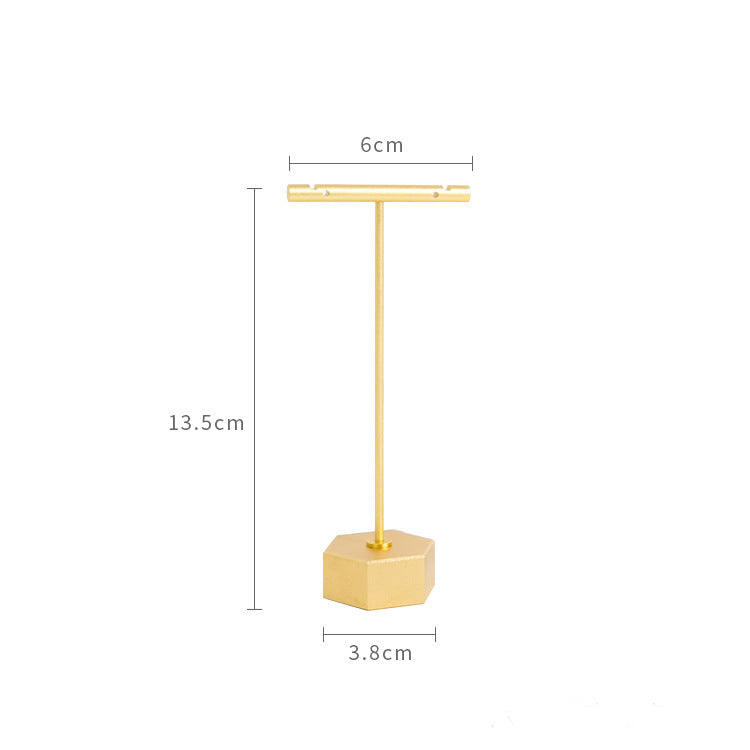 Luxurious Metal Jewelry Display Stands: Elegant Large Hexagon T-Bar Earring Holders