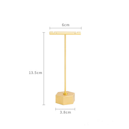 Luxurious Metal Jewelry Display Stands: Elegant Large Hexagon T-Bar Earring Holders