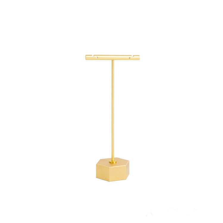 Luxurious Metal Jewelry Display Stands: Elegant Large Hexagon T-Bar Earring Holders