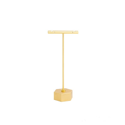 Luxurious Metal Jewelry Display Stands: Elegant Large Hexagon T-Bar Earring Holders