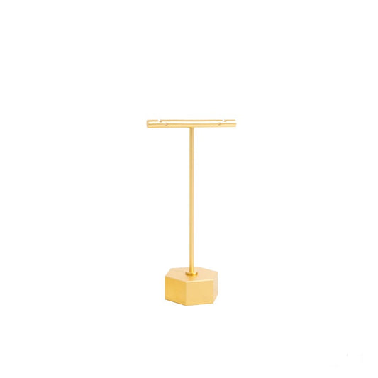 Luxurious Metal Jewelry Display Stands: Elegant Small Hexagon T-Bar Earring Holders