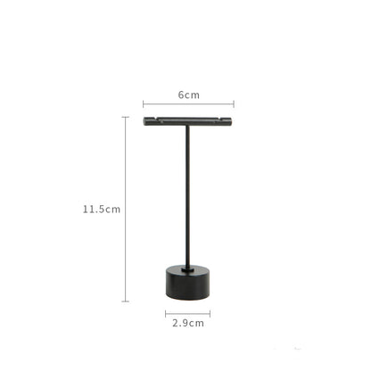 Luxurious Metal Black Jewelry Display Stands: Elegant Small T-Bar Earring Holders