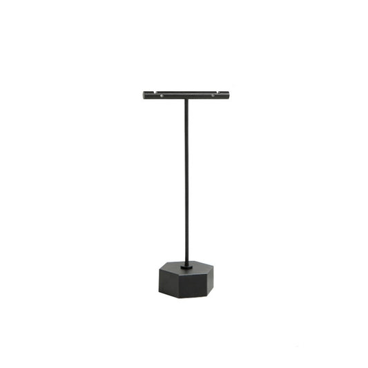 Luxurious Metal Jewelry Display Stands: Elegant Large Hexagon T-Bar Earring Holders