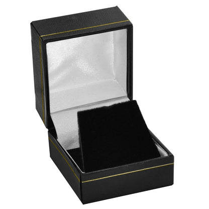 Black Leatherette, Gold Trim, Jewelry Earring Box