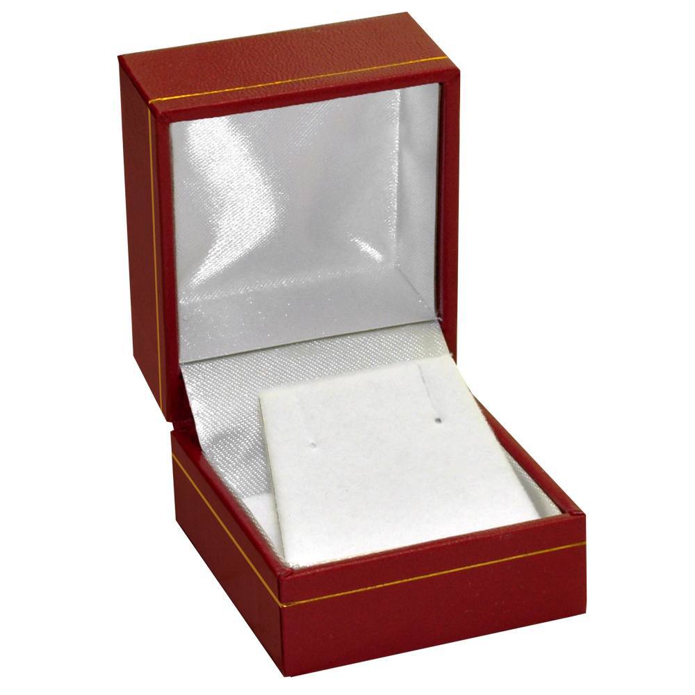 Red Leatherette, Gold Trim, Jewelry Earring Box