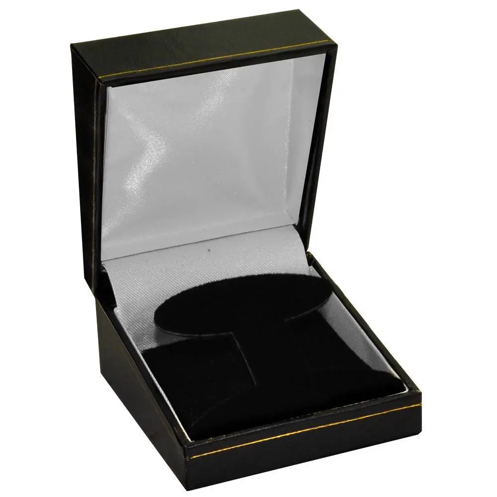 Black Leatherette, Gold Trim, Jewelry T-Insert Earring Box