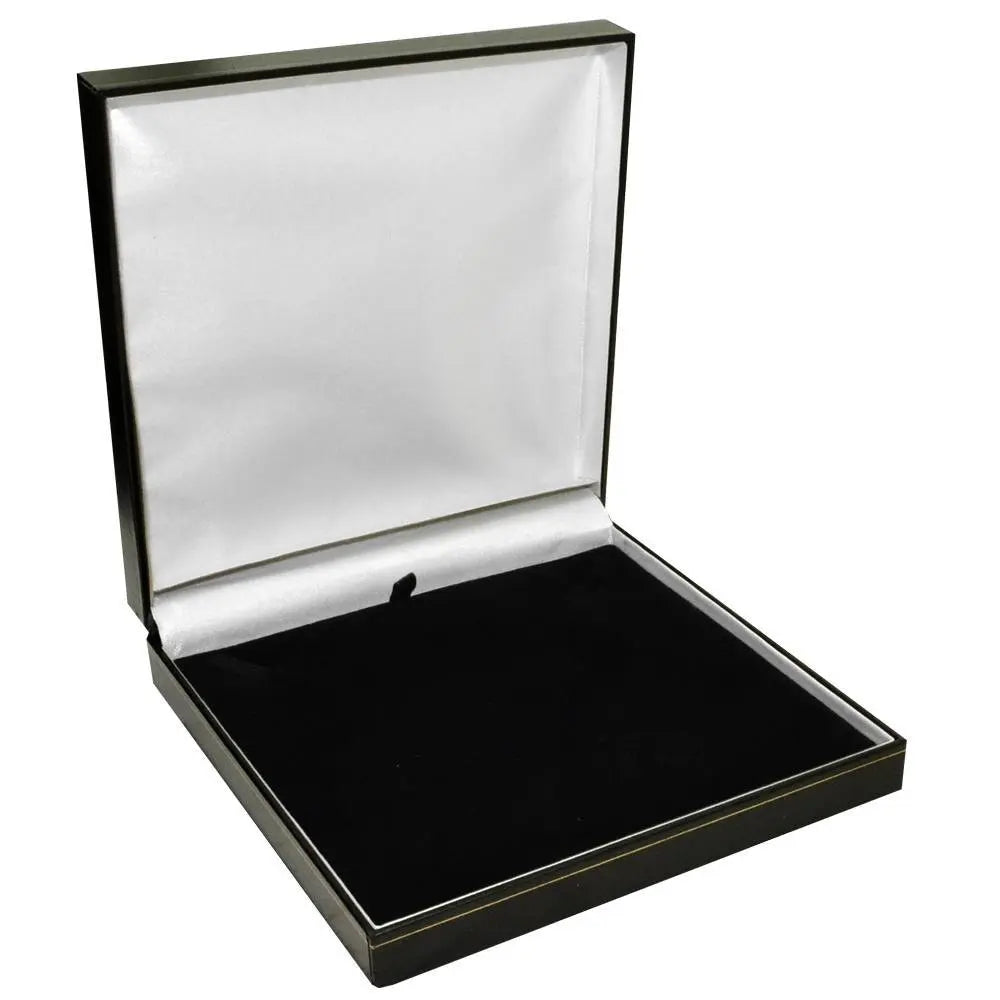 Black Leatherette, Gold Trim, Jewelry Necklace Display Gift Boxes