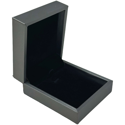 Luxury PU Leather Steel Grey Earring Pendant, Necklace Gift Box