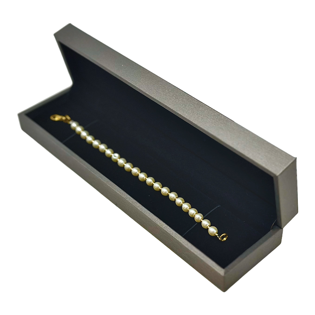 Luxury PU Leather Steel Grey Bracelet, Watch Gift Box