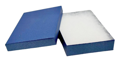 5-3/8" x 3-7/8" x 1"H Pearl Blue Cotton Filled Boxes