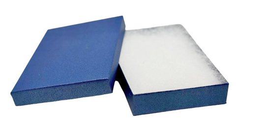 6-1/8" x 5-1/8" x 1-1/8"H Pearl Blue Cotton Filled Boxes