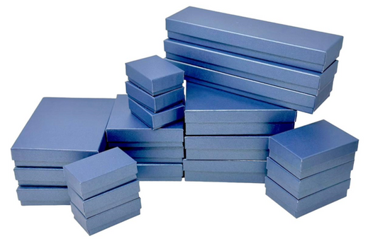 Assorted Pearl Blue Cotton Filled Boxes