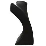 Black Leatherette Curved Jewelry Necklace Bust, 8" Tall