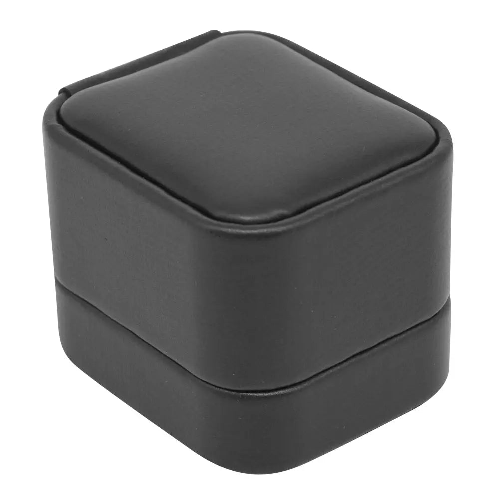 Black Rounded Corner Leatherette Earring Box